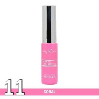 Cre8tion Detailing Nail Art Gel, 11, Coral, 0.33oz KK1025